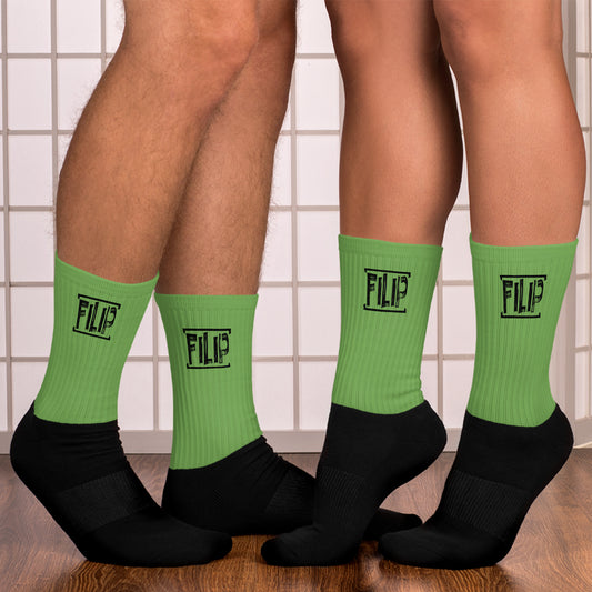 Chaussettes Filip unisexe noire et verte