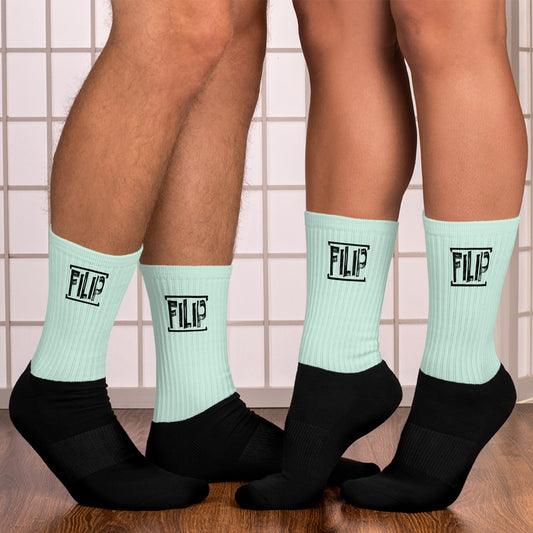 Chaussettes Filip unisexe noire et bleu clair