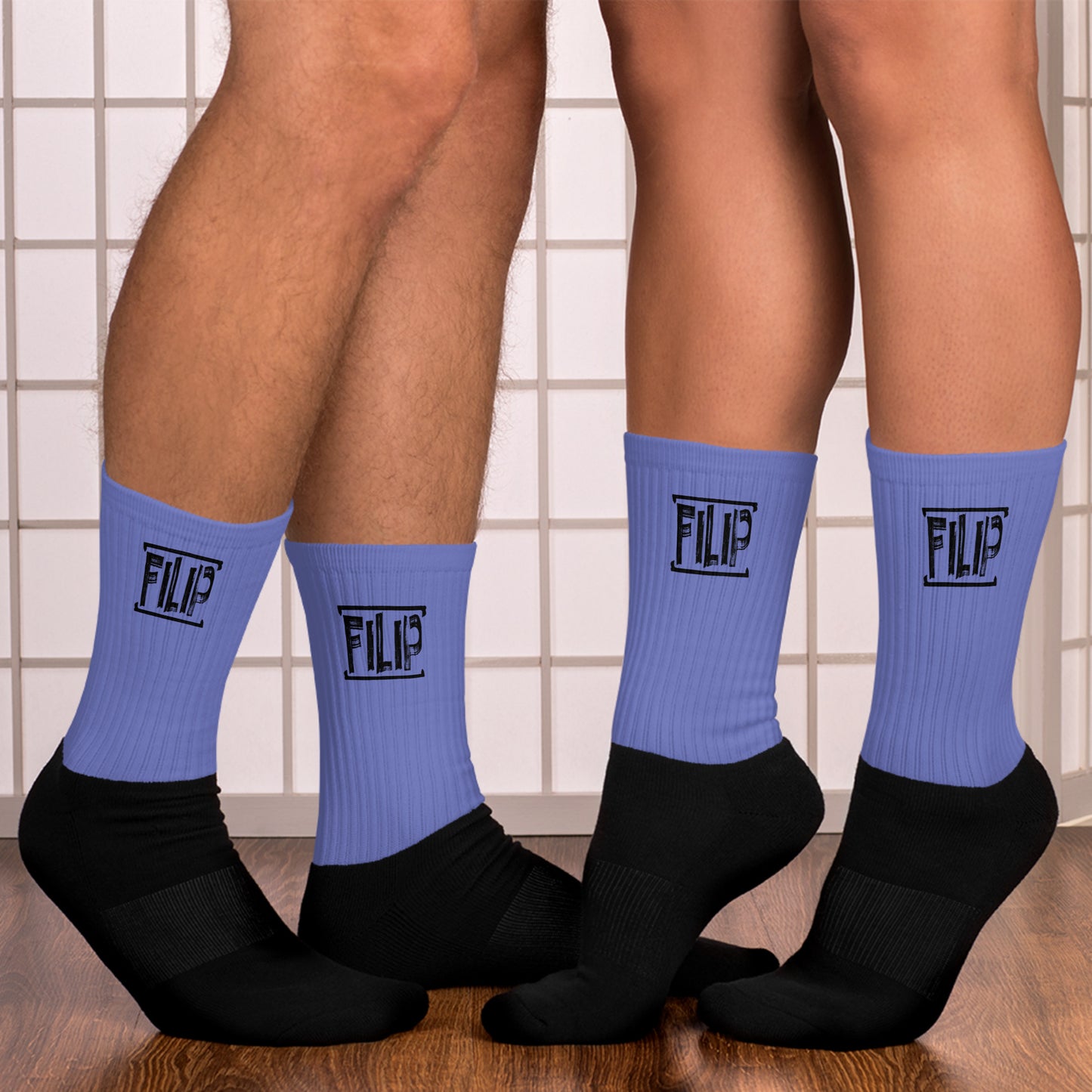 Chaussettes Filip unisexe noire et violette foncées