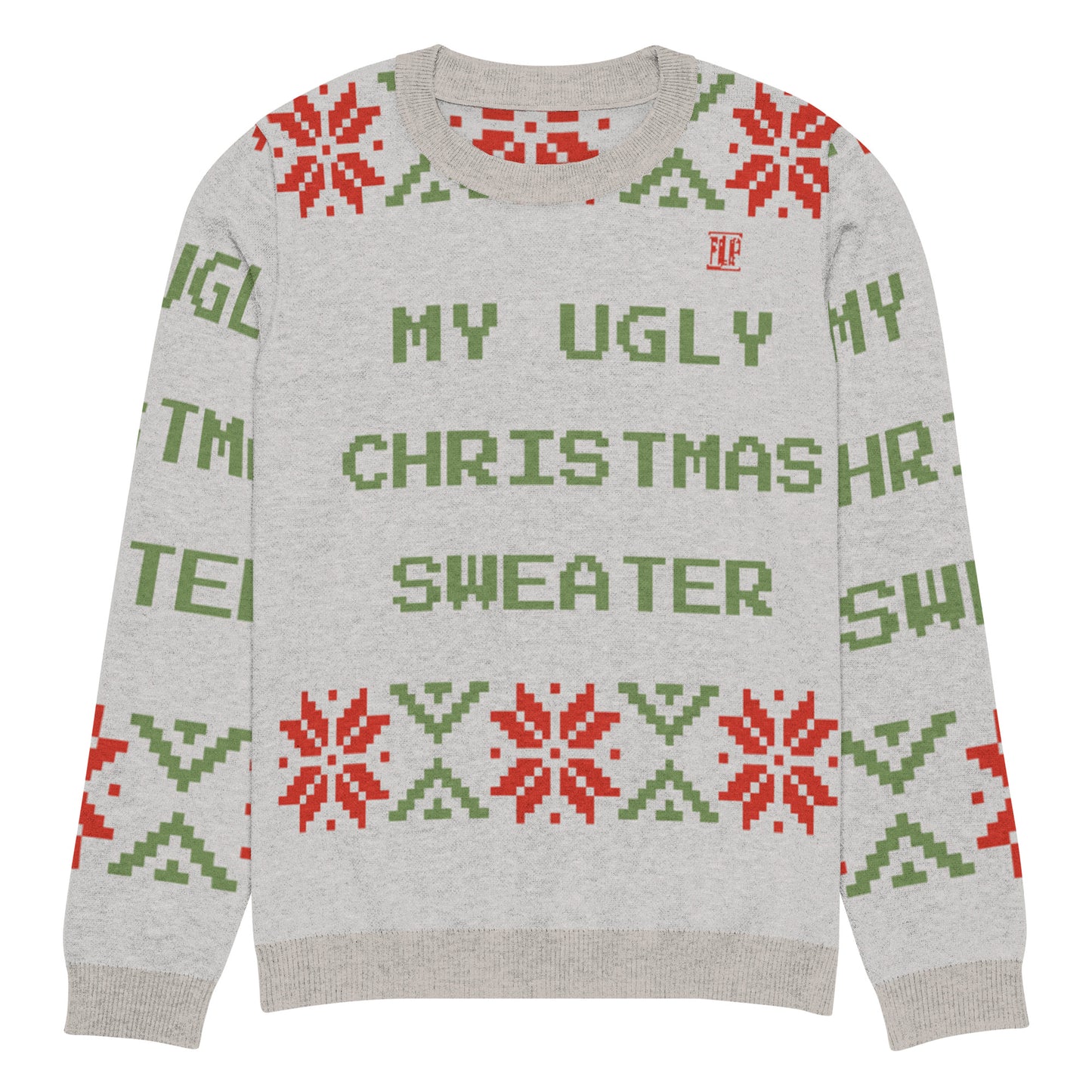 Pull tricoté ras-du-cou "Pull Moche de Noël"