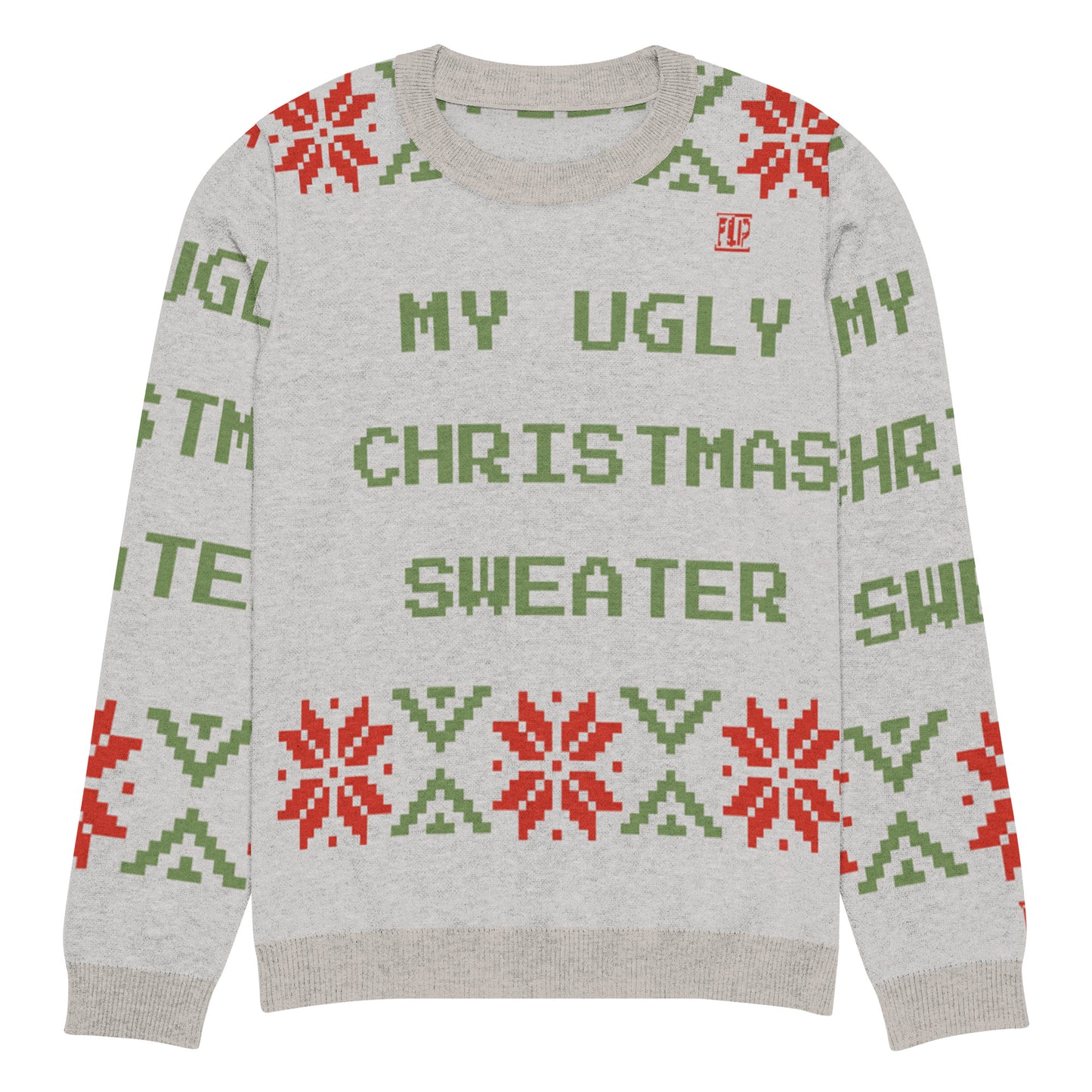 Pull tricoté ras-du-cou "Pull Moche de Noël"