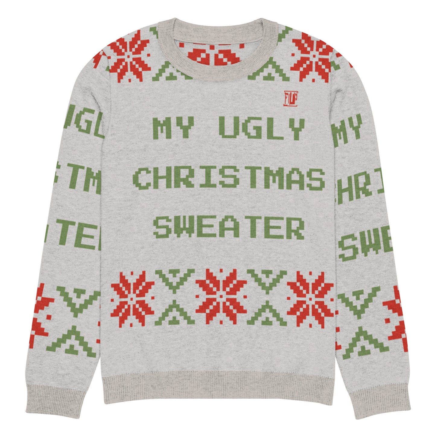 Pull tricoté ras-du-cou "Pull Moche de Noël"