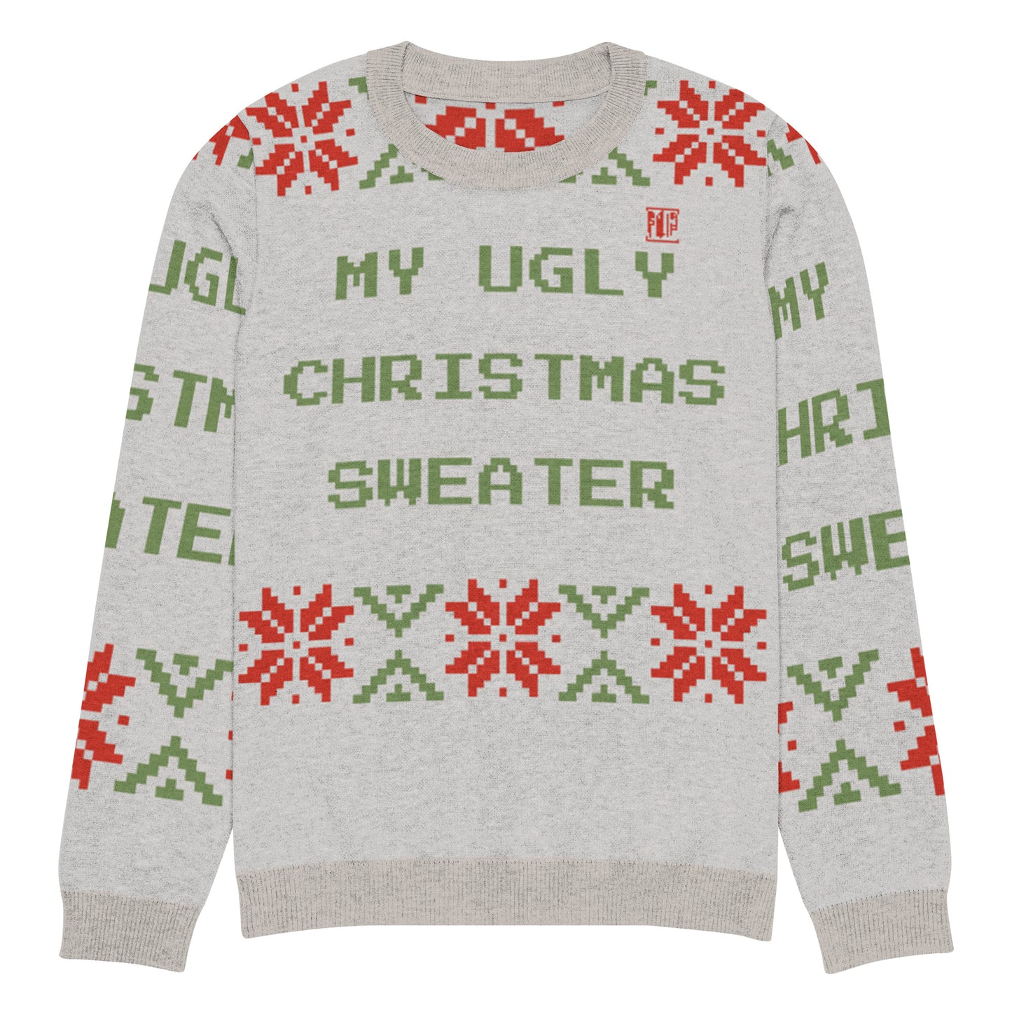 Pull tricoté ras-du-cou "Pull Moche de Noël"