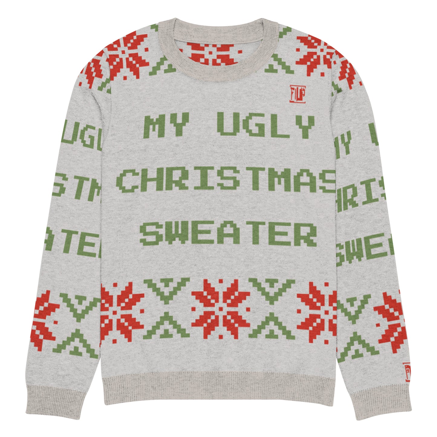 Pull tricoté ras-du-cou "Pull Moche de Noël"