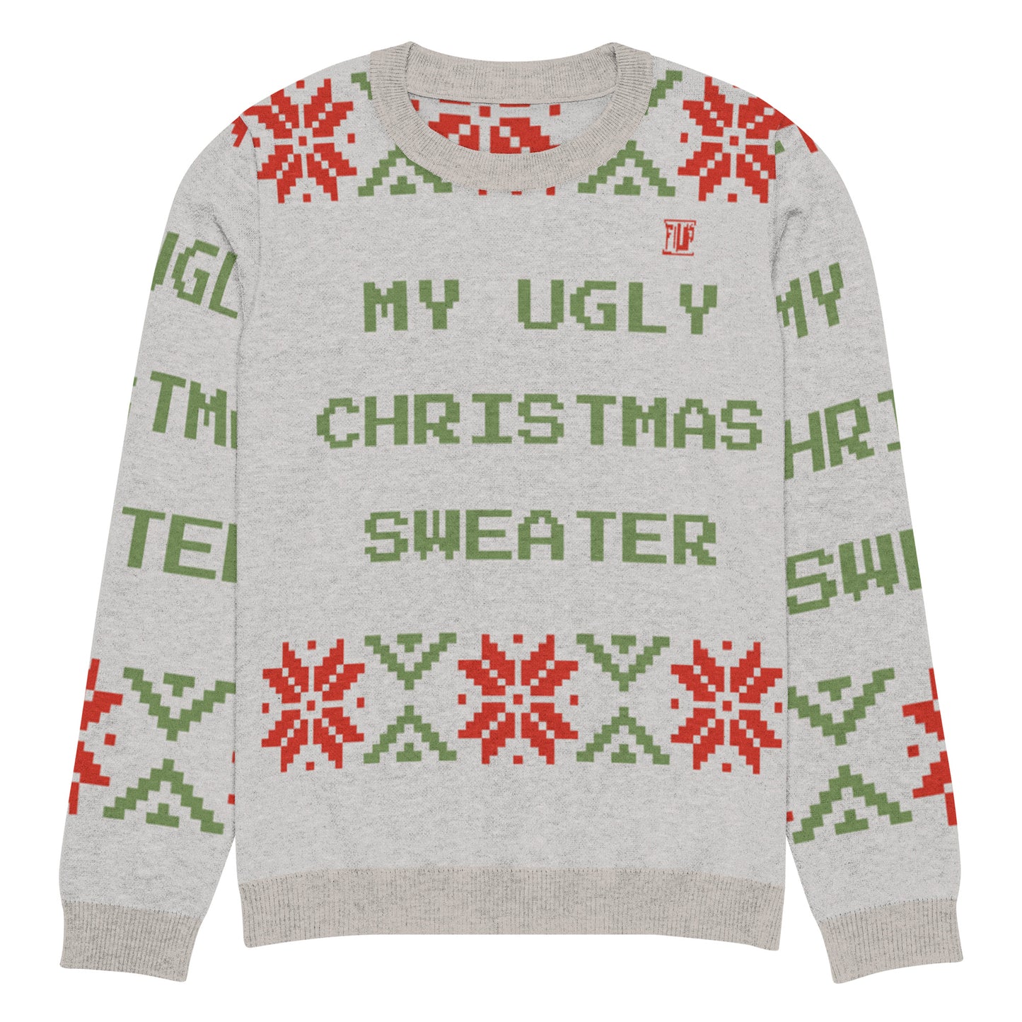 Pull tricoté ras-du-cou "Pull Moche de Noël"