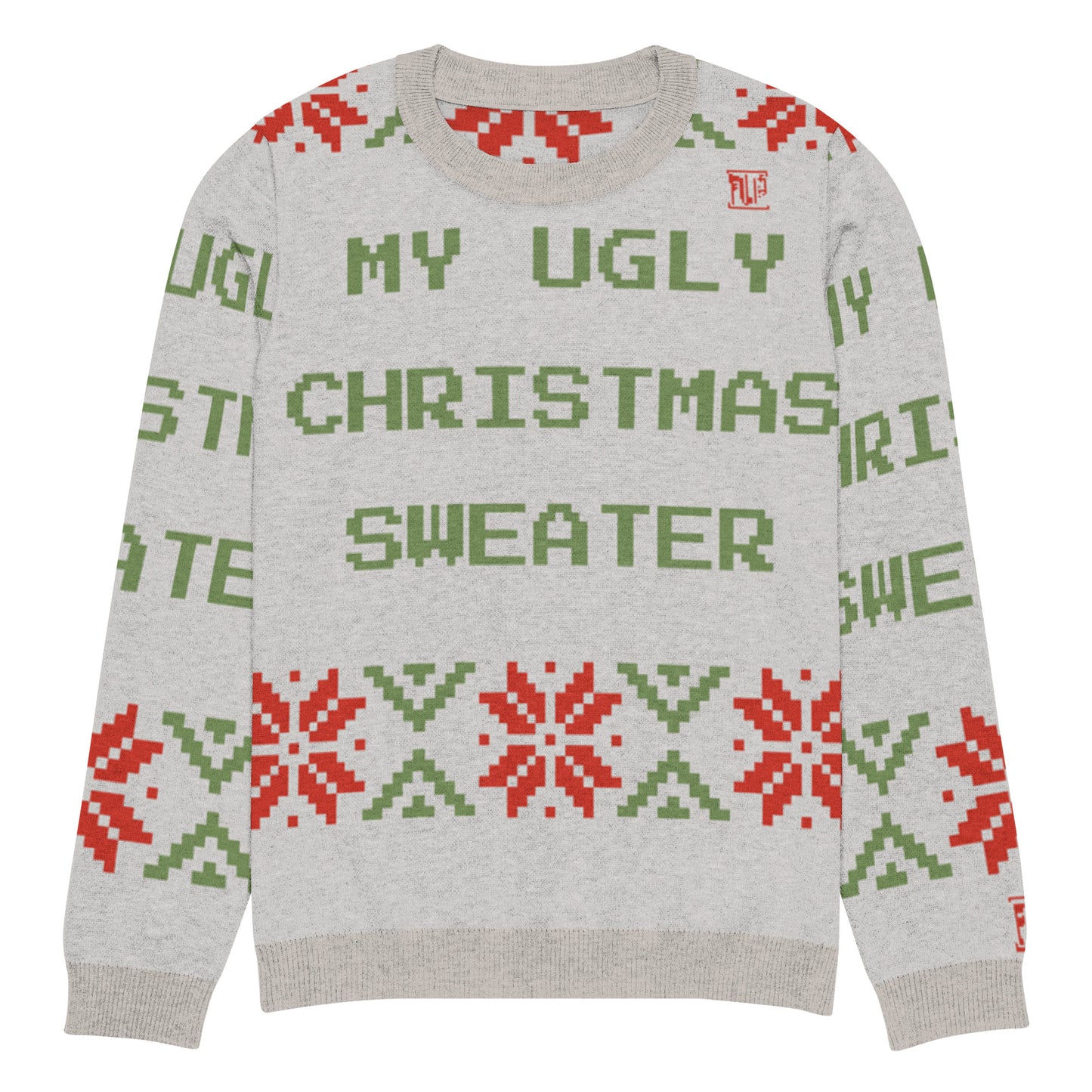 Pull tricoté ras-du-cou "Pull Moche de Noël"