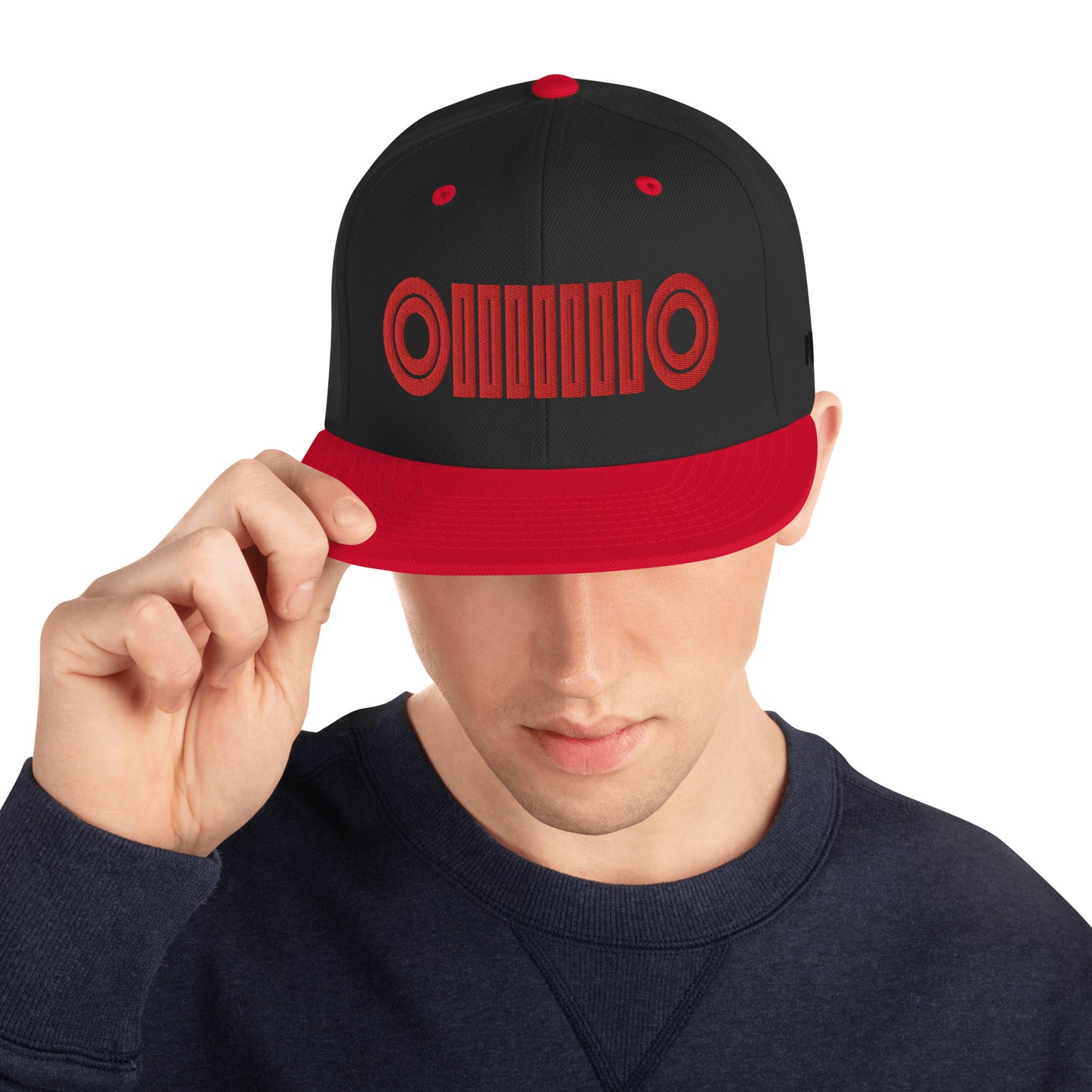 Casquette plate baseball, couleur noir et rouge