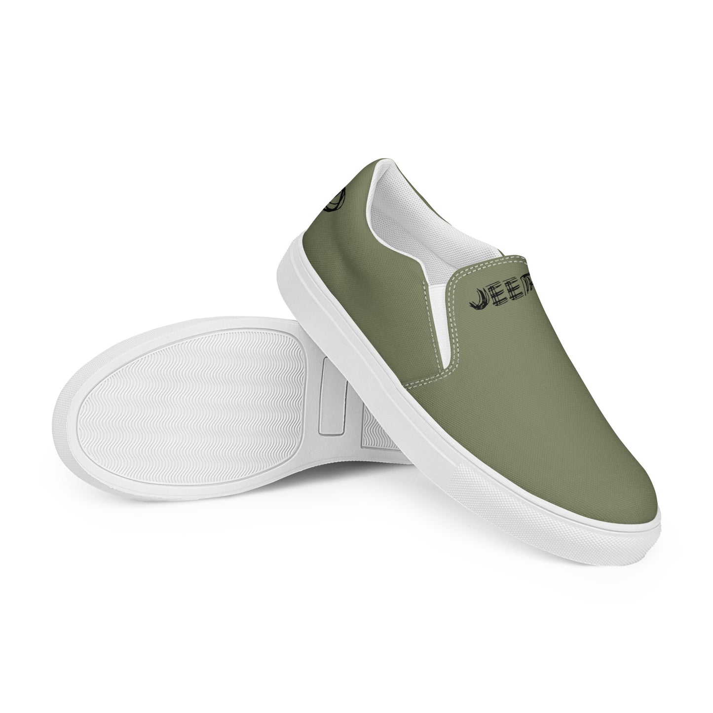 Tennis en toile Jeep sans lacets pour homme, couleur : verte