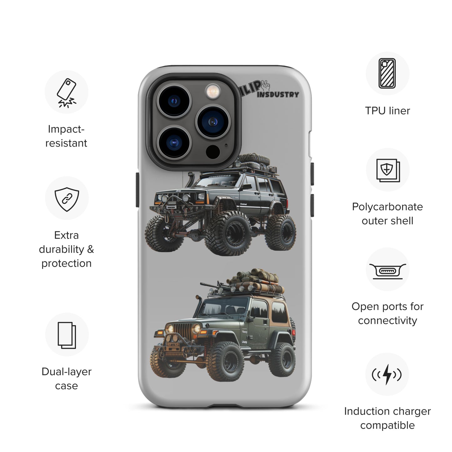 Coque d'iPhone® rigide pour Jeeper avec une TJ et un XJ