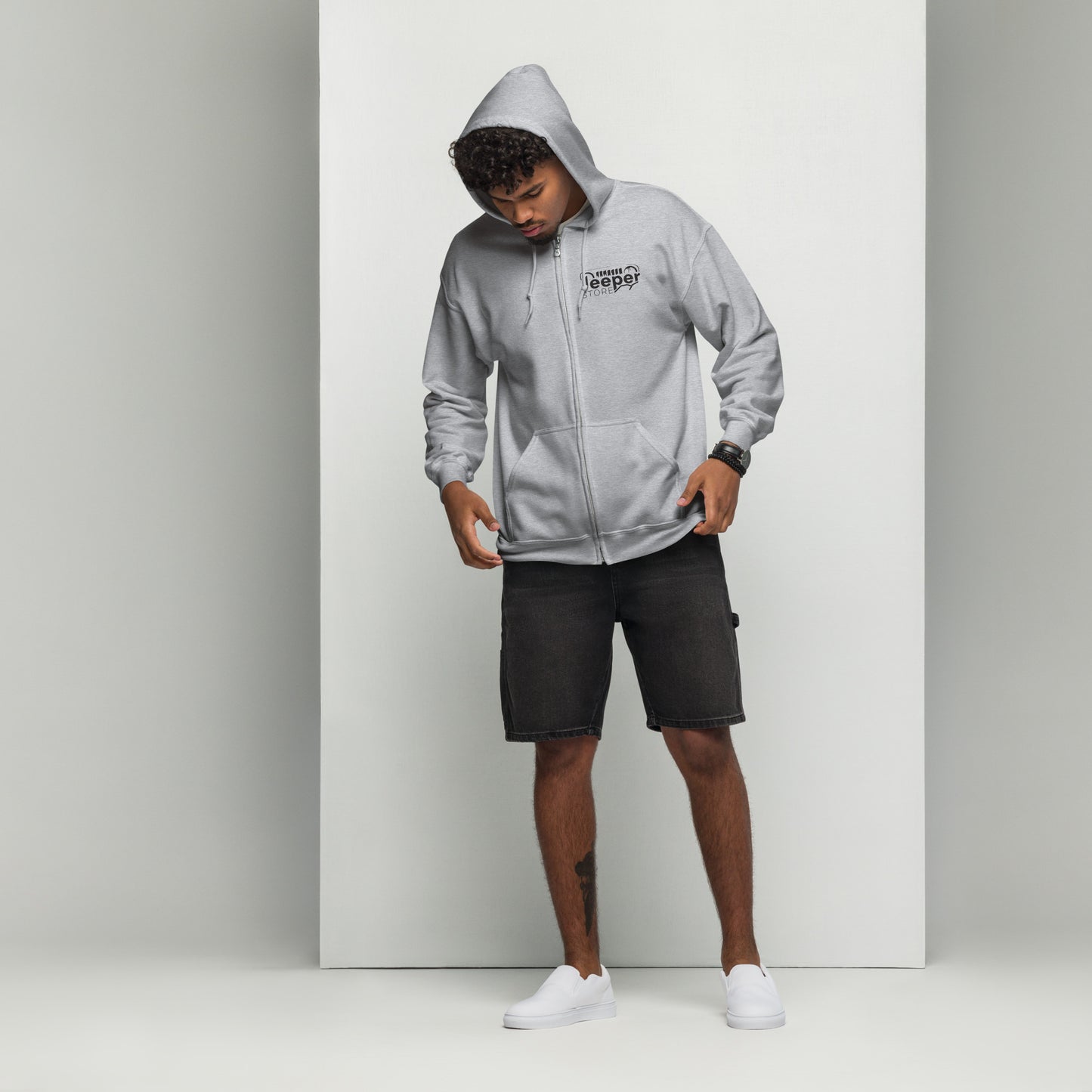 Sweat à capuche épais unisexe à fermeture éclair "Jeeper Store"