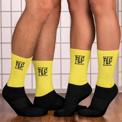 Chaussettes Filip unisexe noire et jaune