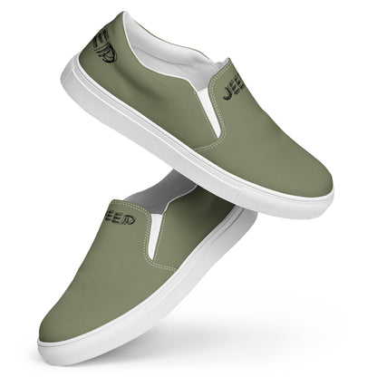 Tennis en toile Jeep sans lacets pour homme, couleur : verte