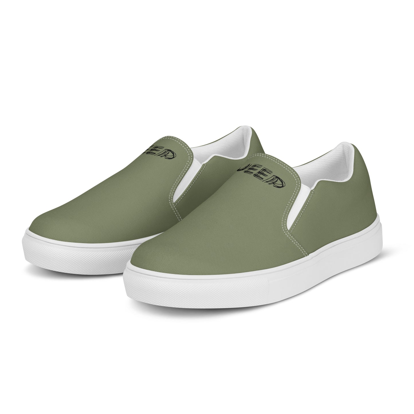 Tennis en toile Jeep sans lacets pour homme, couleur : verte