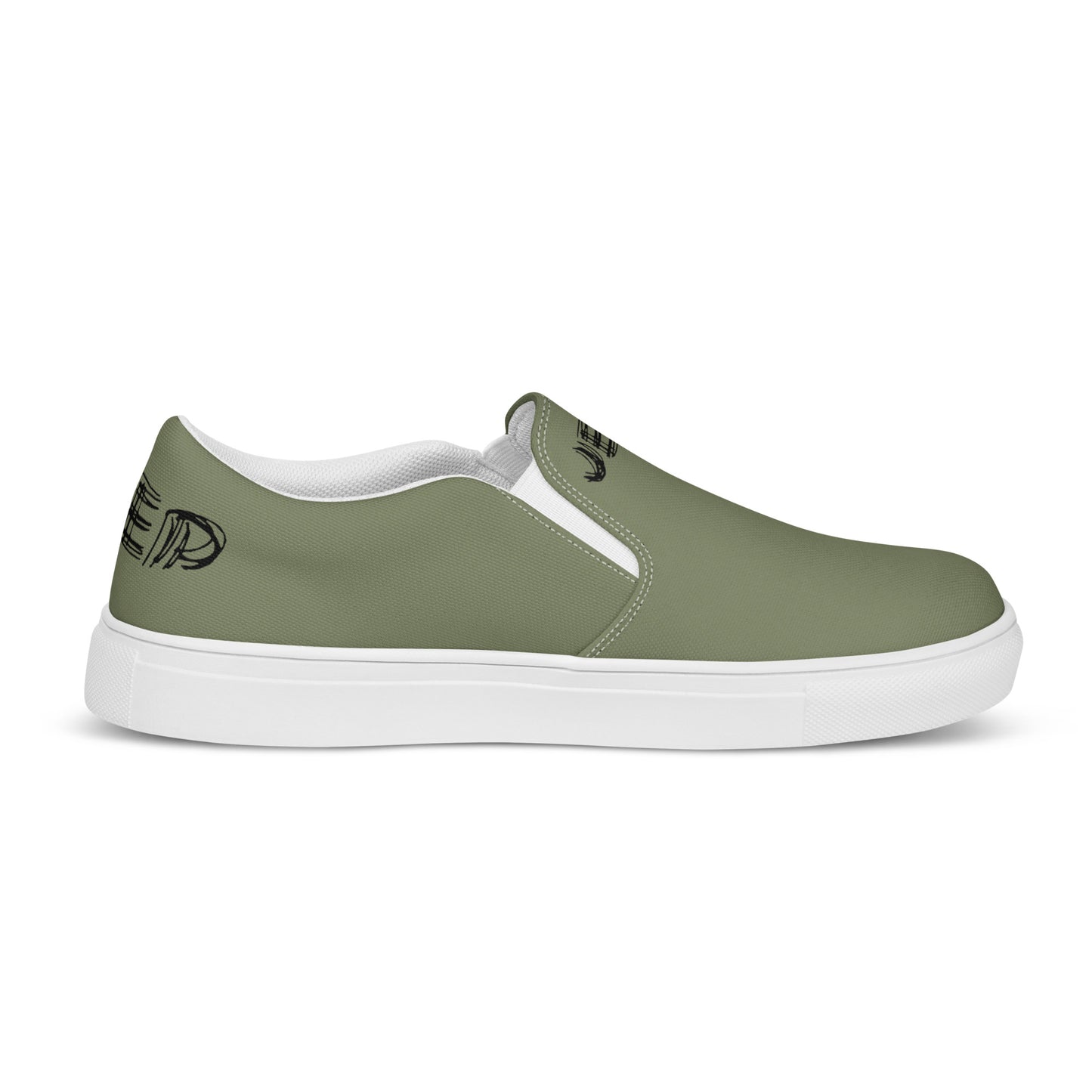 Tennis en toile Jeep sans lacets pour homme, couleur : verte