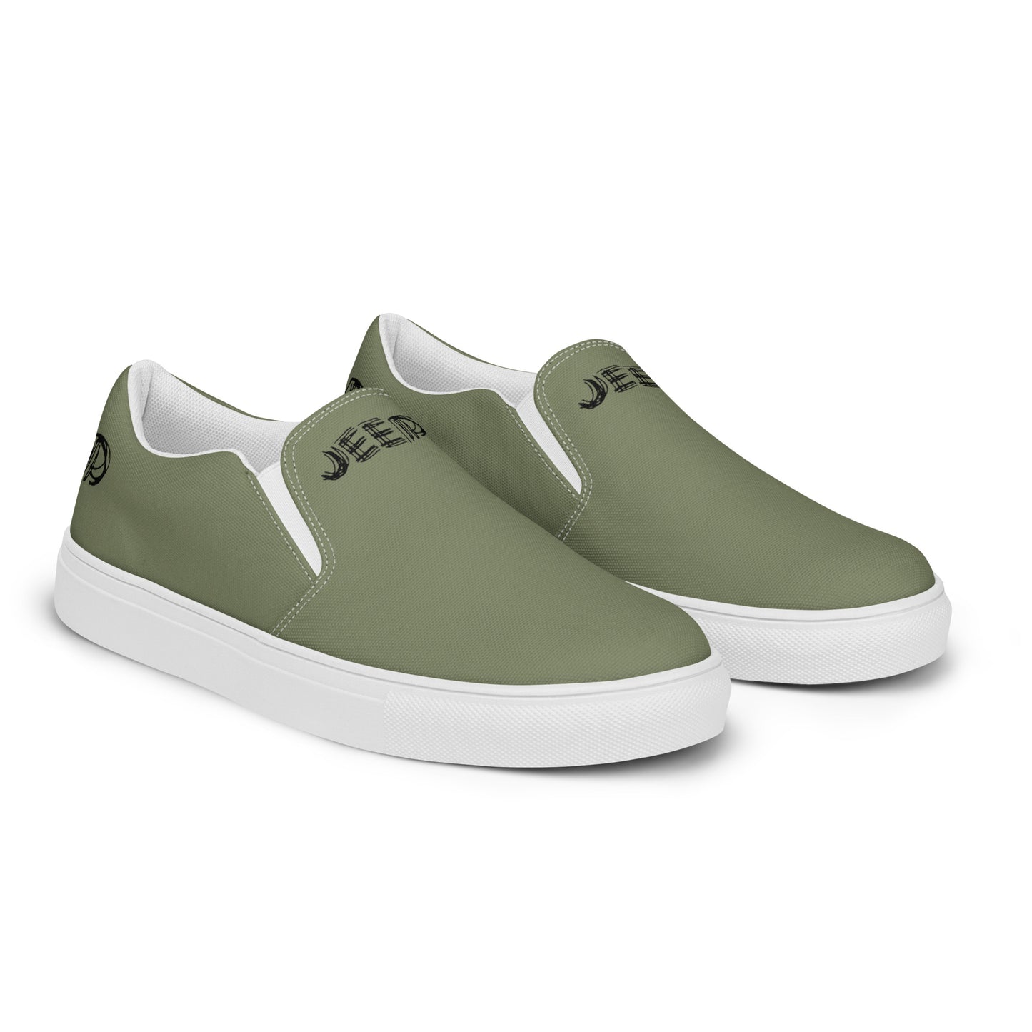 Tennis en toile Jeep sans lacets pour homme, couleur : verte