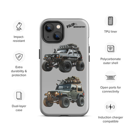 Coque d'iPhone® rigide pour Jeeper avec une TJ et un XJ