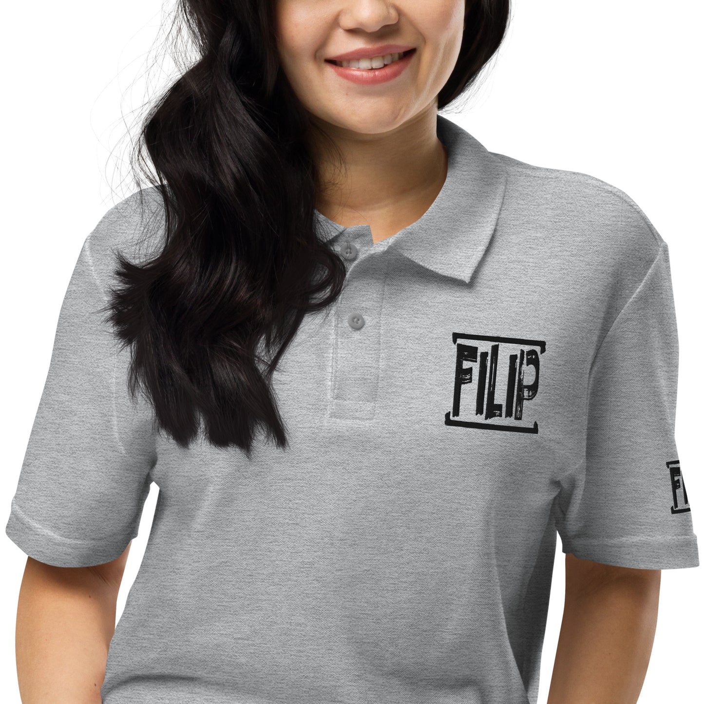 Polo piqué unisexe "Filip" gris