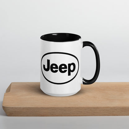 Mug Jeep avec Intérieur Coloré en noir