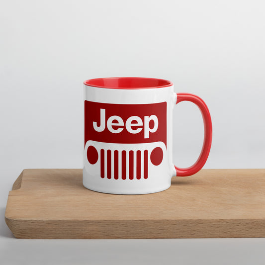 Mug Jeep avec Intérieur Coloré en rouge